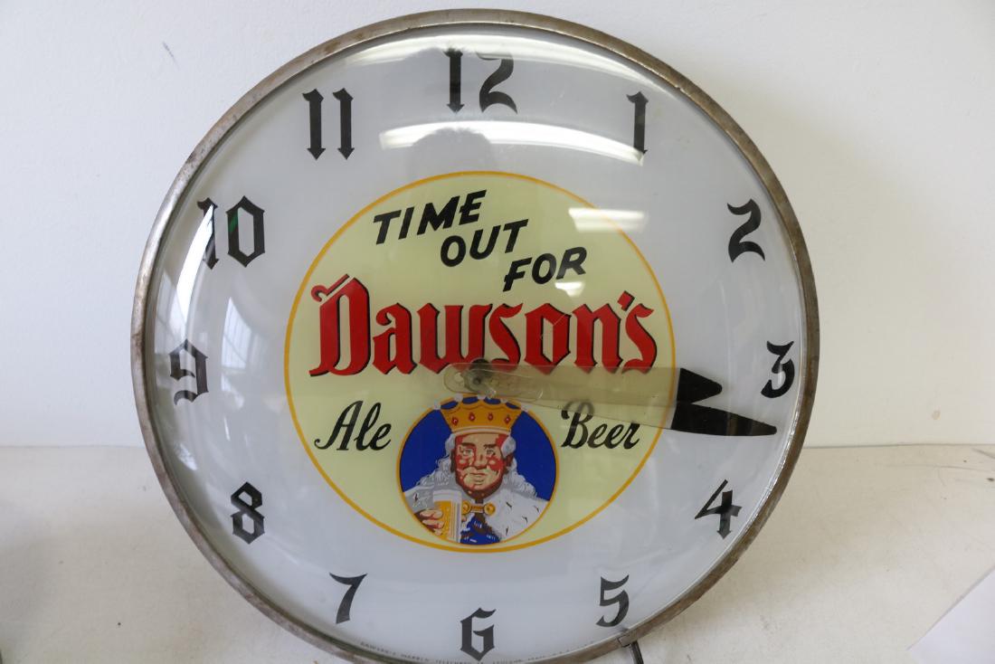 Vintage Dawson's Ale Beer, electric light up Clock (1 of 5)