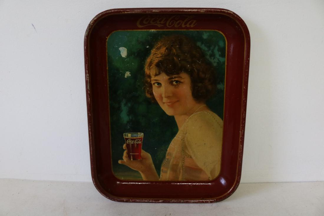 Original Coca-Cola Tray, Girl holding glass of (1 of 4)