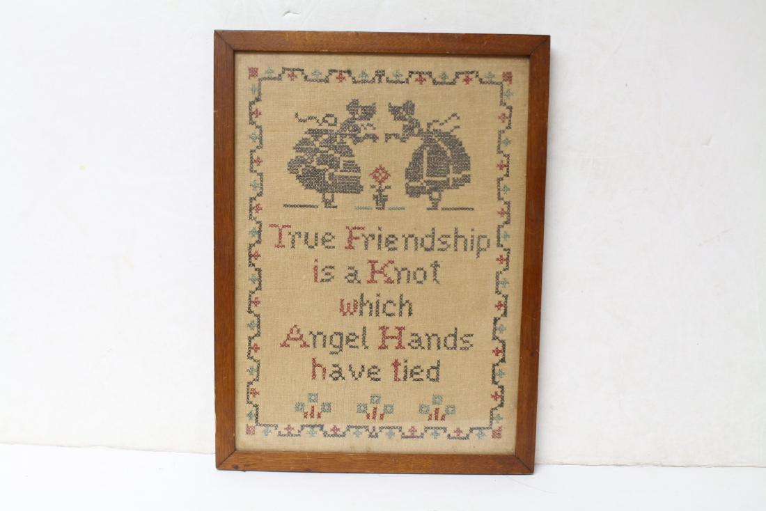 Vintage Handmade Cross Stitch Friendship Sampler (1 of 5)