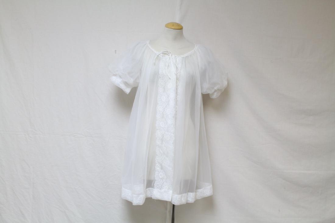 Vintage 1960s White Sheer Short Robe (1 of 3)