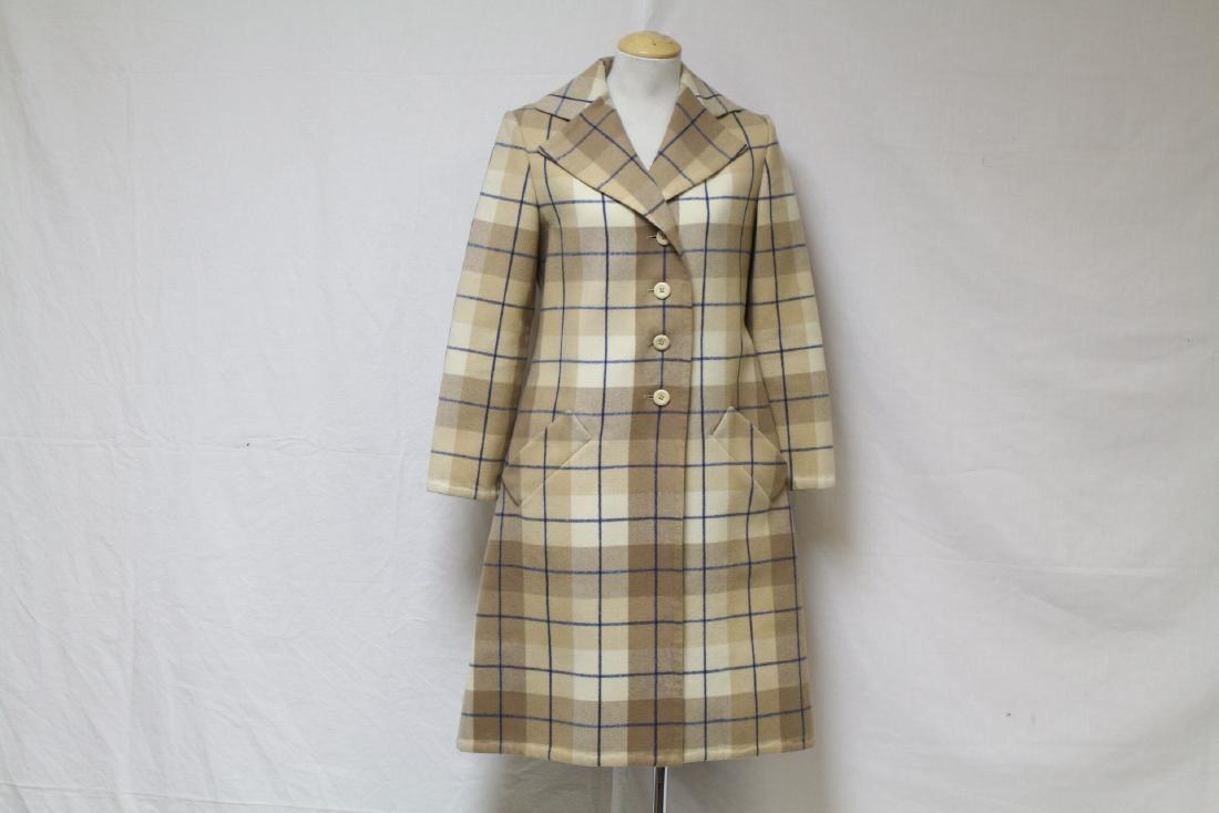 Vintage 1970s Bill Blass Plaid Cashmere Coat (1 of 4)