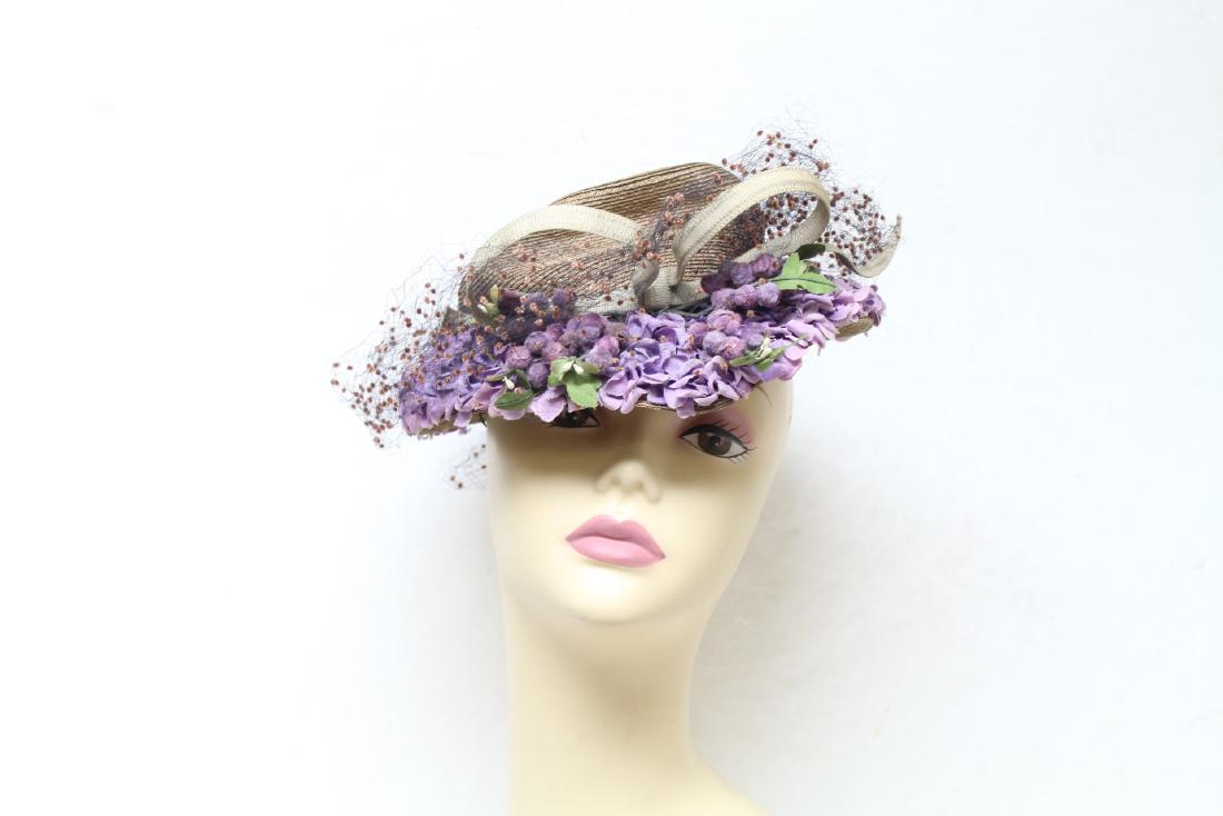 Vintage 1930s Purple Flower Hat (1 of 6)