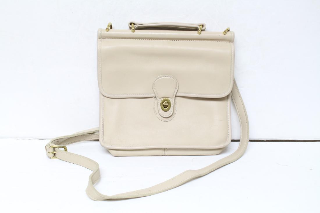 Vintage 1980s Ivory Coach Leather Bag (1 of 3)