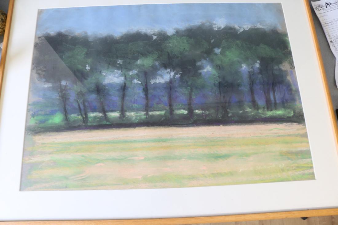John B Stockwell, "Trees" Pastel Landscape, 1987 (1 of 5)
