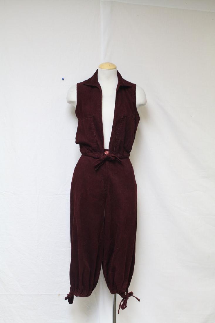 Vintage 1970s Corduroy Vest & Cropped Pants Set: corduroy fabric, great condition - 34 bust/24 waist
