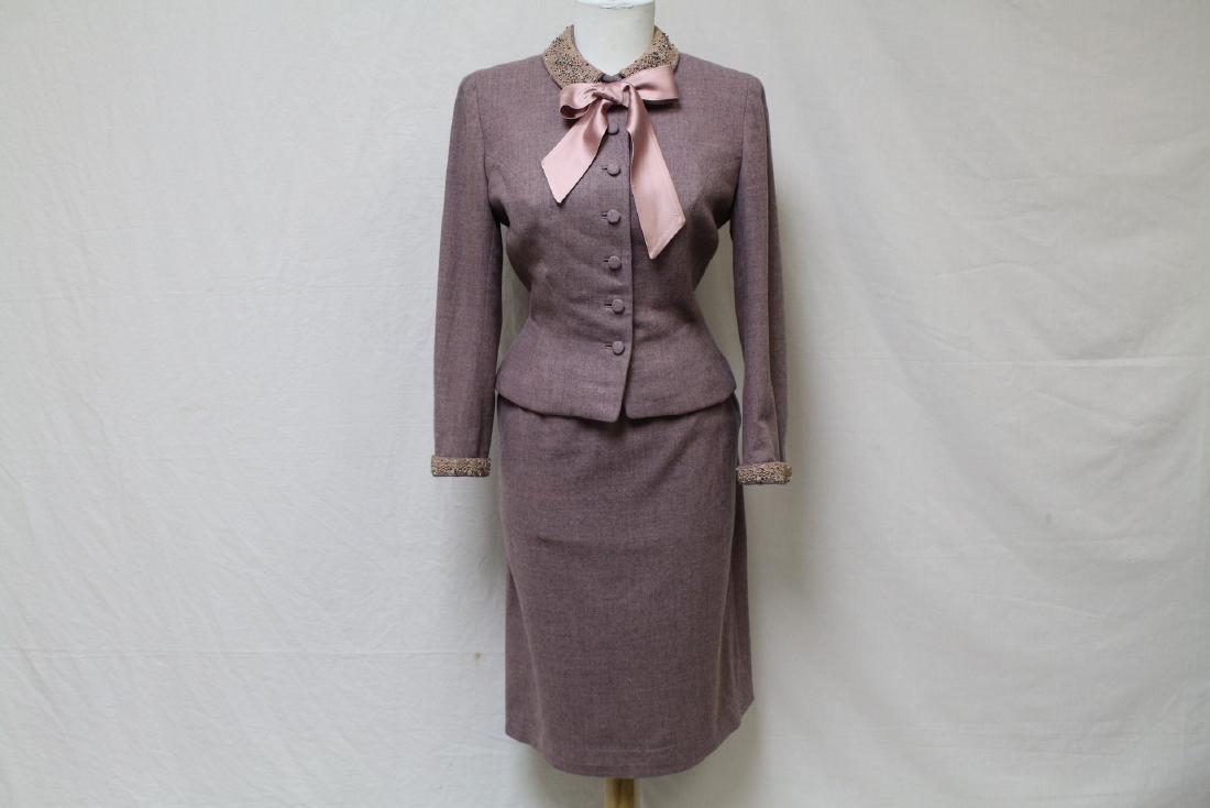 Vintage Young Flair Milgrim 1940's Wool Suit (1 of 7)