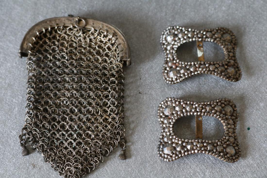 Vintage Mesh Purse and Shoe Buckles (1 of 6)