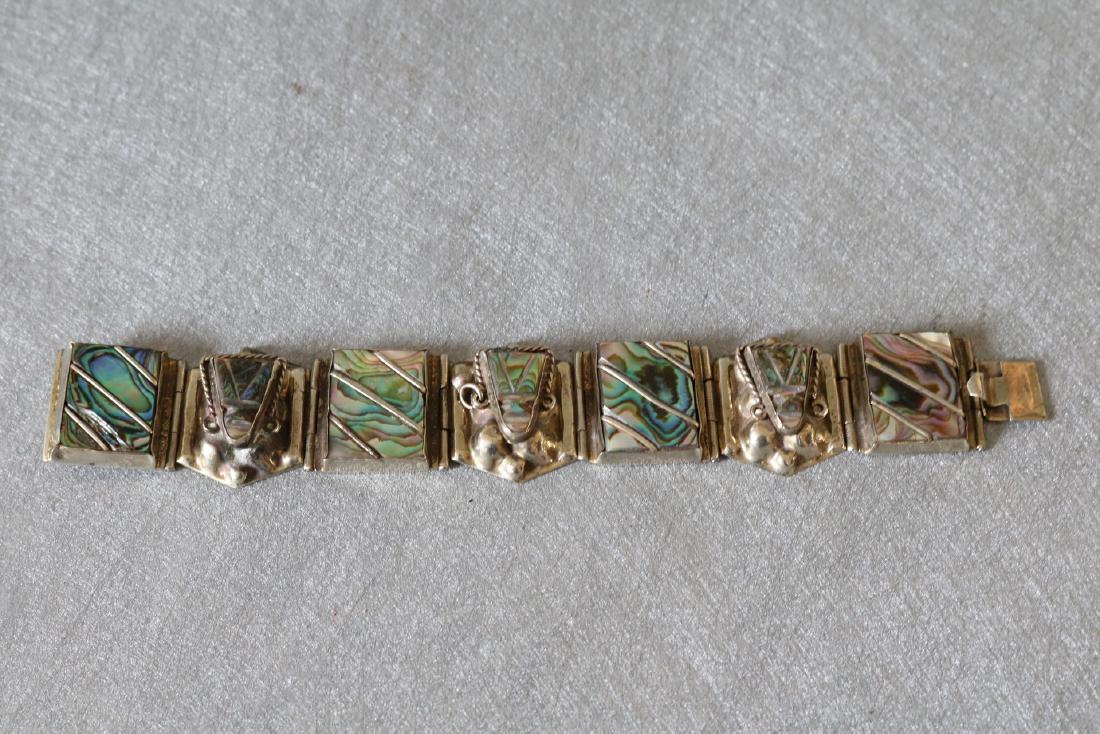Vintage Sterling and Abalone Bracelet (1 of 4)