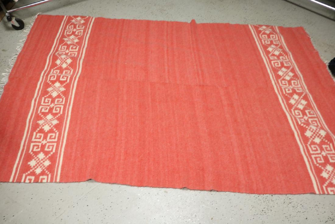 Vintage Red Wool Hand Woven Blanket (1 of 4)