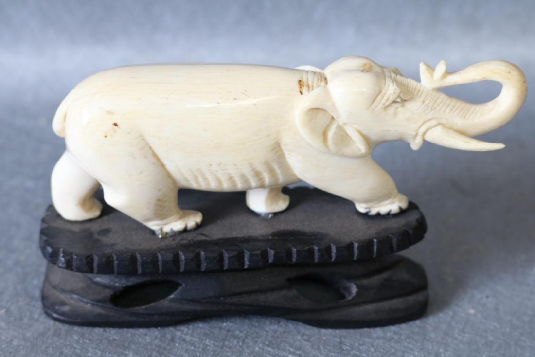 Antique Hand Carved Bone, Asian Elephant: hand carved great detail, approx. 4 3/4 long and 3 1/4 inches tall