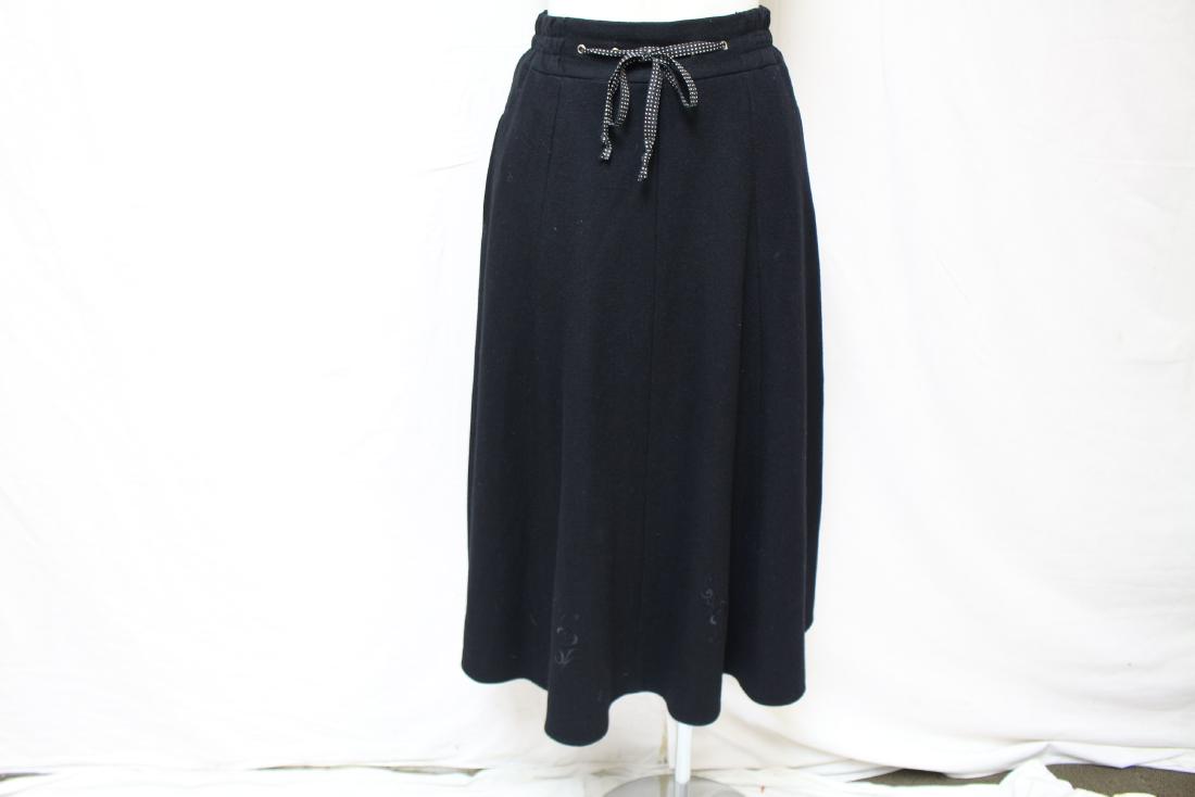 Vintage Black Wool Embroidered Skirt (1 of 9)