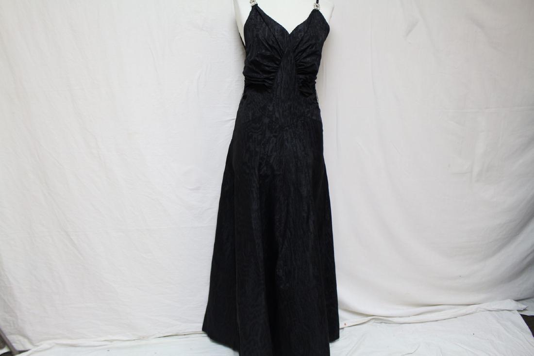 Vintage 1930's Moire Evening Gown (1 of 8)