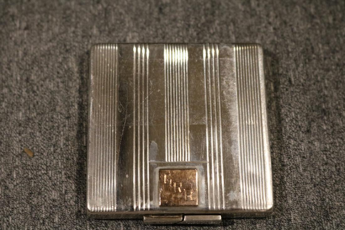 Vintage Sterling Silver & Gold Monogrammed Compact: GRR monogram on Gold, in great condition, approx. 2 1/2" square