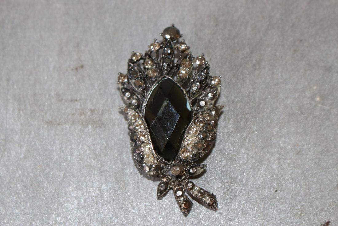 Vintage Marcasite Brooch: in good condition, some copper showing through on back see photos, approx. 2 1/2"