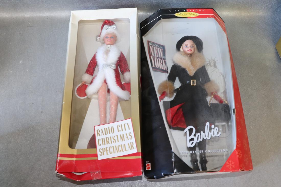 Mattel Winter Barbies, Lot of 2: Radio City Christmas Spectacular Barbie, City Seasons Collector Edition 1998 Winter Barbie, both in original boxes