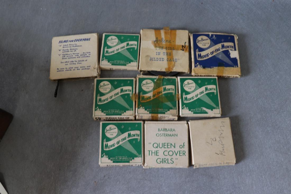 Vintage Lot of 10 Movie of the a Month 8 MM: Cleo Moore Stockings of Tomorrow, Buddha Dance, Screen Test of Barbara Nichols, Barbara in Latin Mambo, Queen of the Cover Girls, Gokdie Gibson on Picnic, Arlene The Girl in the Gilded Cage, Salomes B