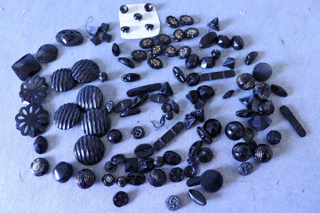Lot Early Jet Buttons: Various sizes and shapes, all in great condition.
