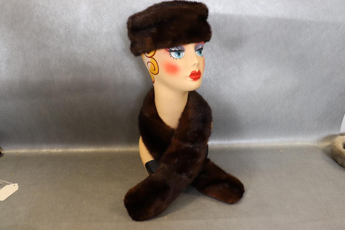 Vintage Dark Brown Mink Collar and Hat (1 of 6)