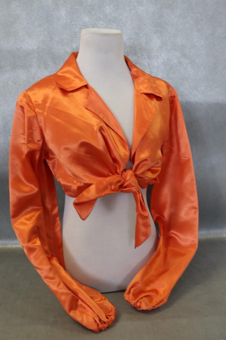 Vintage 1970's  Orange Satin Top, Bolero (1 of 4)