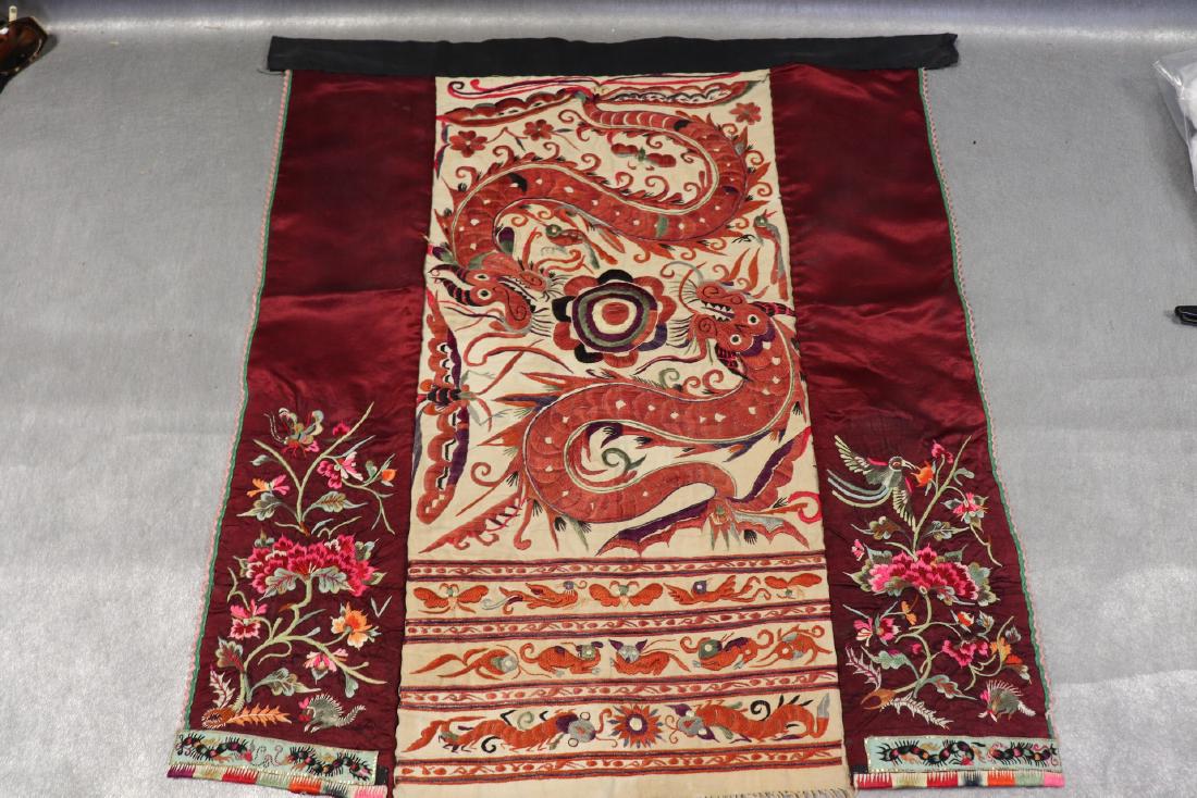 Antique Asian Embroidered Panel with Serpent (1 of 6)