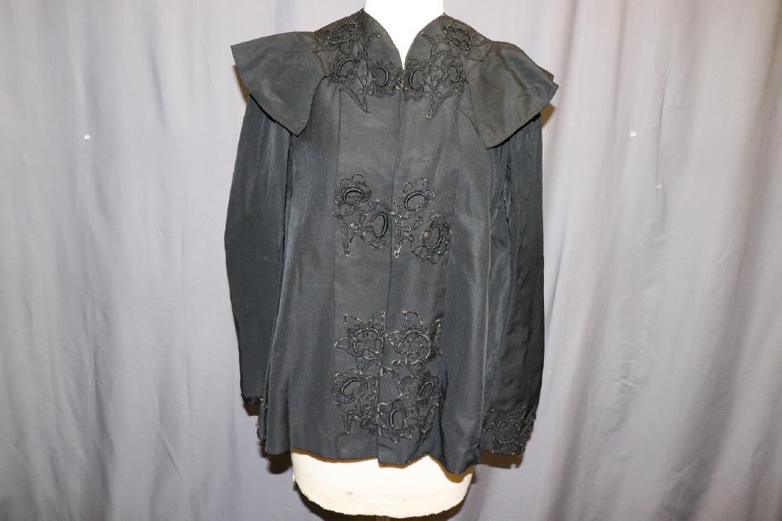 Victorian Black Jacket With Needle Lace Appliques (1 of 11)