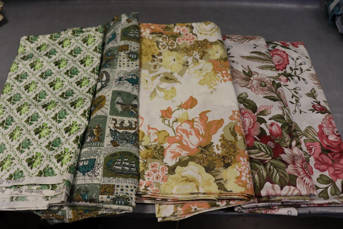 Large Lot 1950-60's Fabric, Cotton & Cotton Chintz (1 of 5)