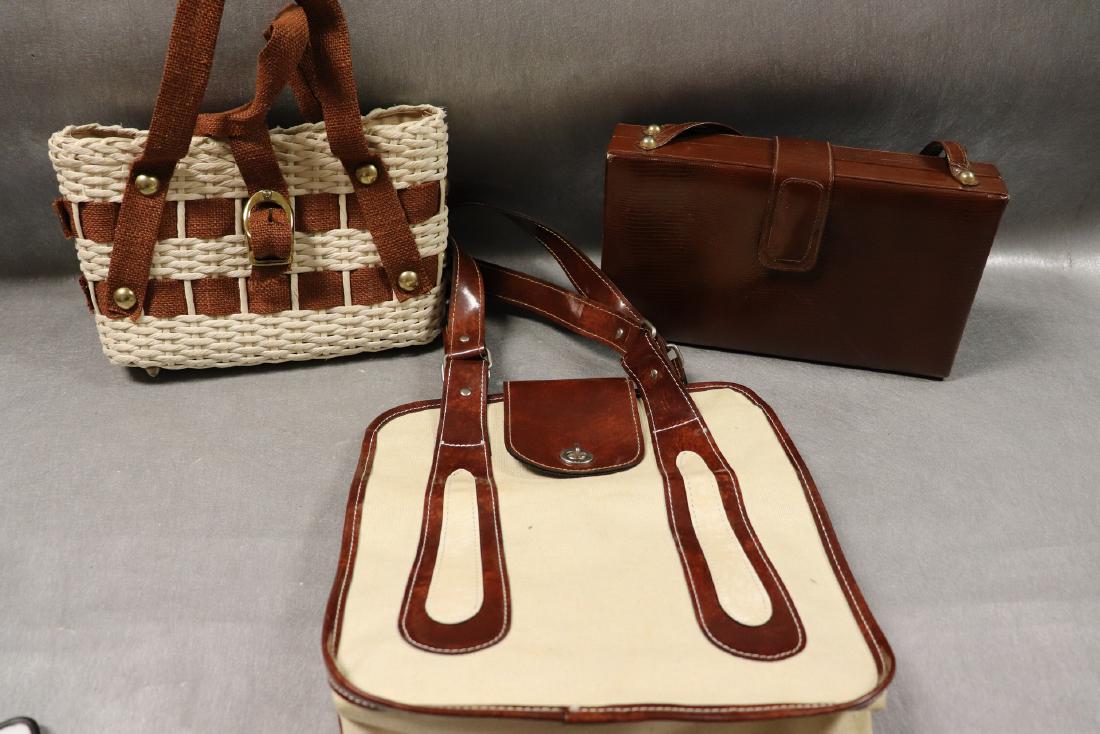 Lot of 3 1980's Vintage Handbags, Leather (1 of 11)