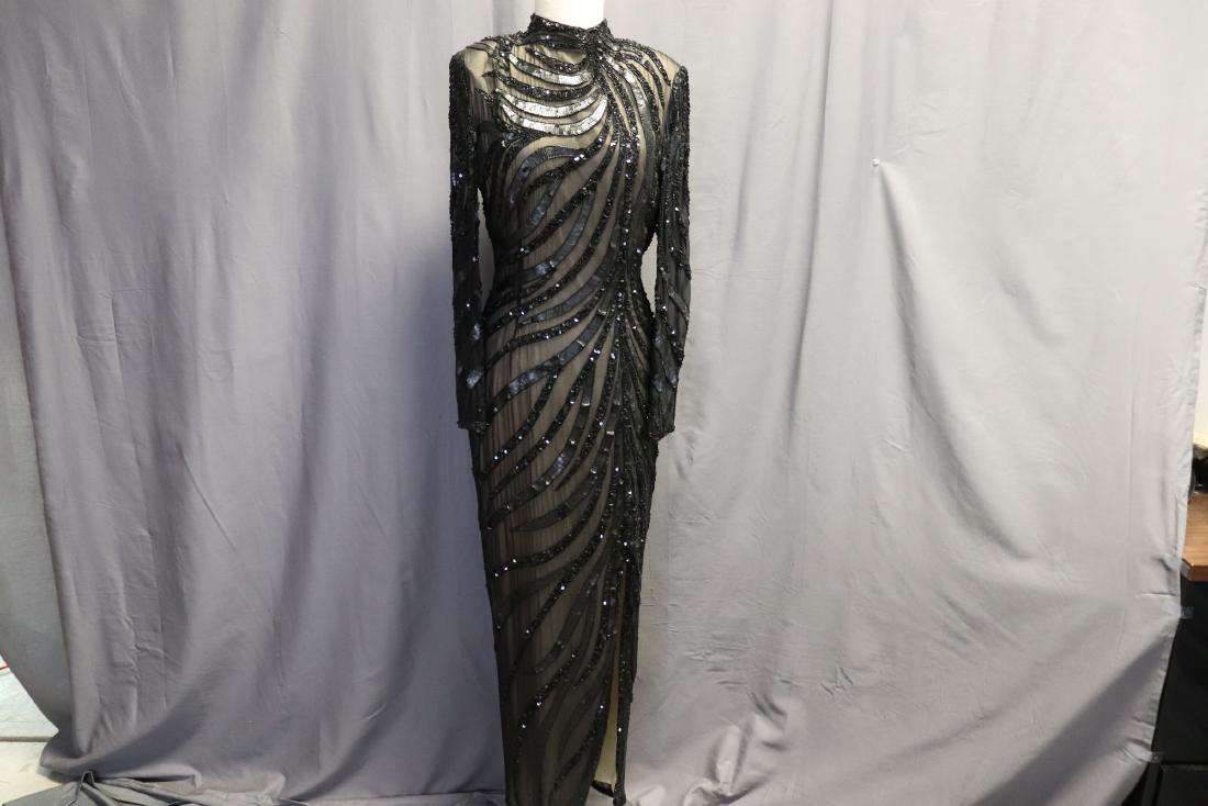 A J Bari 1980's Silk, Sequin & Beaded Gown (1 of 9)