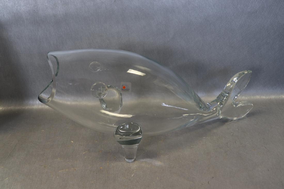 Vintage Blenko Art Glass Large Fish Vase (1 of 5)