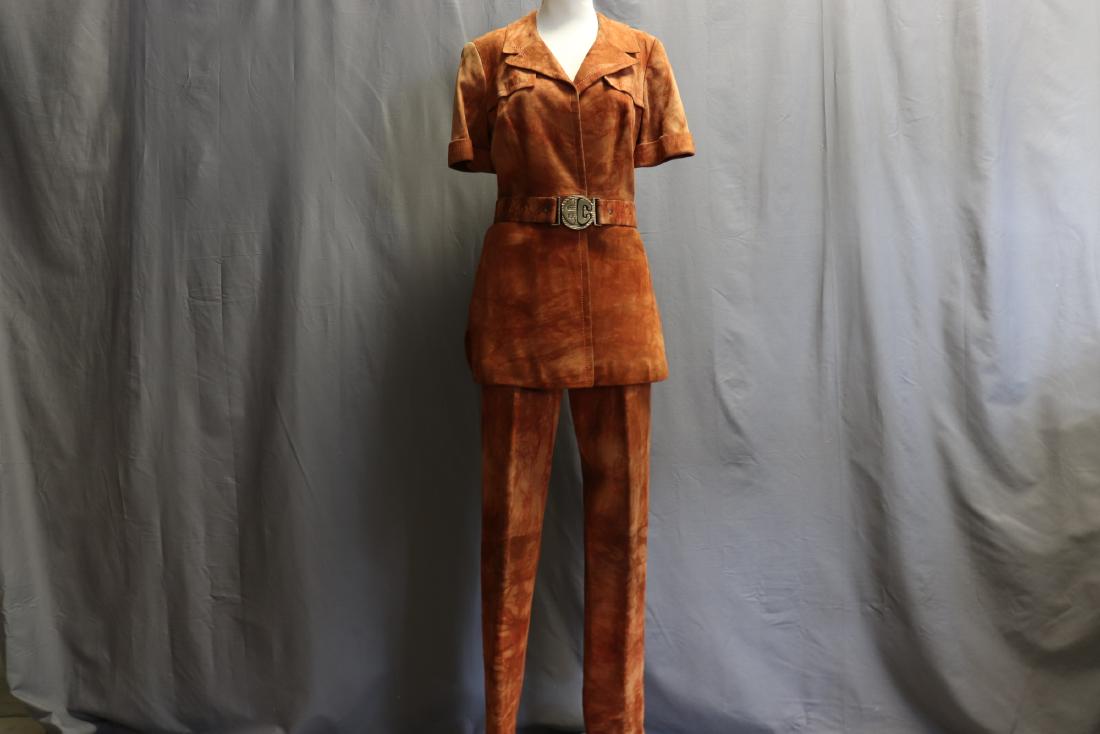 1970's Tie Dye Suede 2 Pc Pants Set (1 of 6)