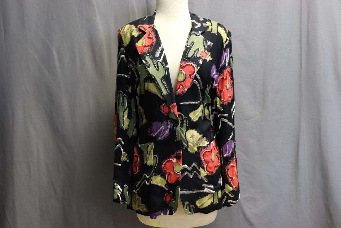 1980's Linen & Beaded Boy Friend Style Jacket (1 of 4)