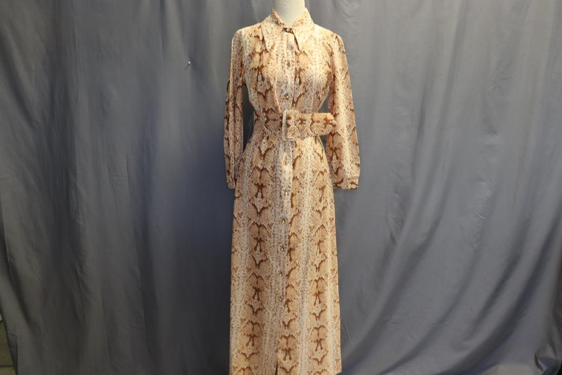 1970's shirt Style Maxi Dress with Matching wide Belt (1 of 4)
