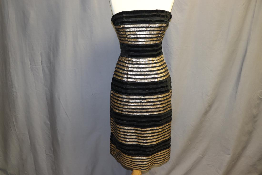 1960's Strapless Body Con Ribbon Dress (1 of 3)