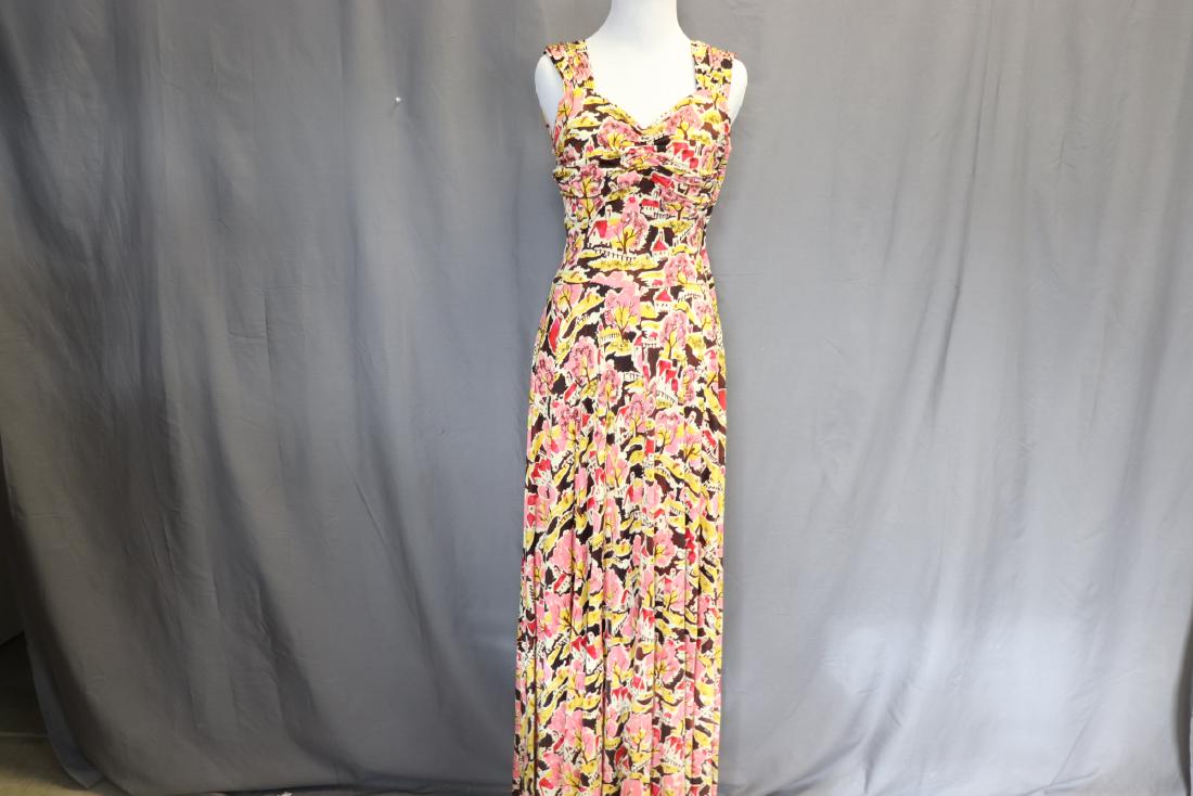 1930's Sequin & Landscape Print Gown (1 of 4)