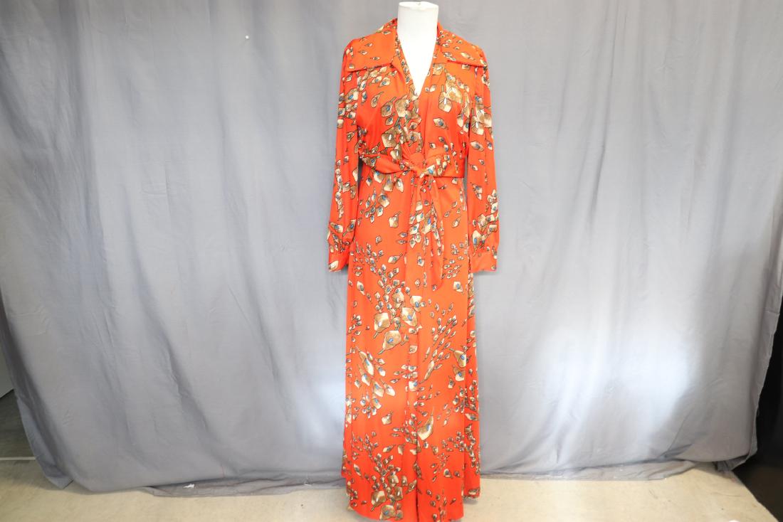 1970's 2pc Floral Maxi Dress & Crop Top (1 of 9)