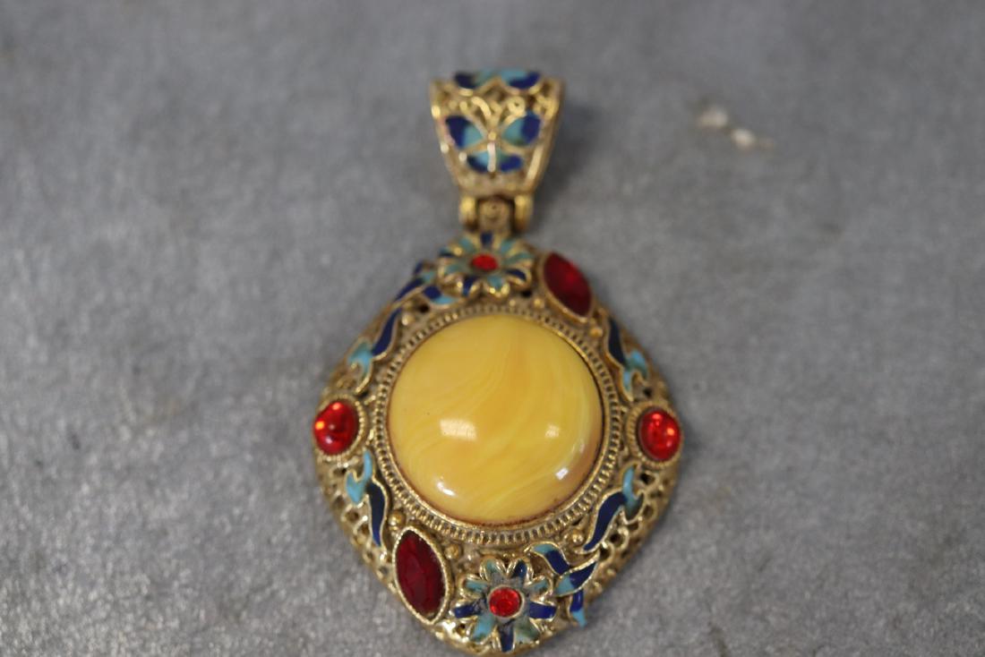 Large Vintage Asian Statement Necklace Pendant (1 of 5)