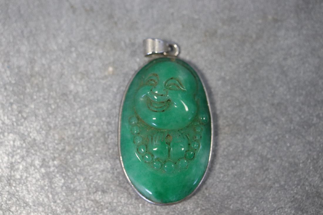 Vintage Asian Jade Necklace Pendant, Buddha (1 of 3)