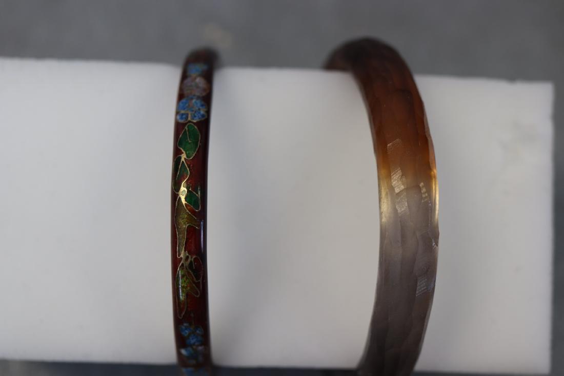 2 Vintage Bracelets, Enameled and Hand Carved Italian (1 of 4)