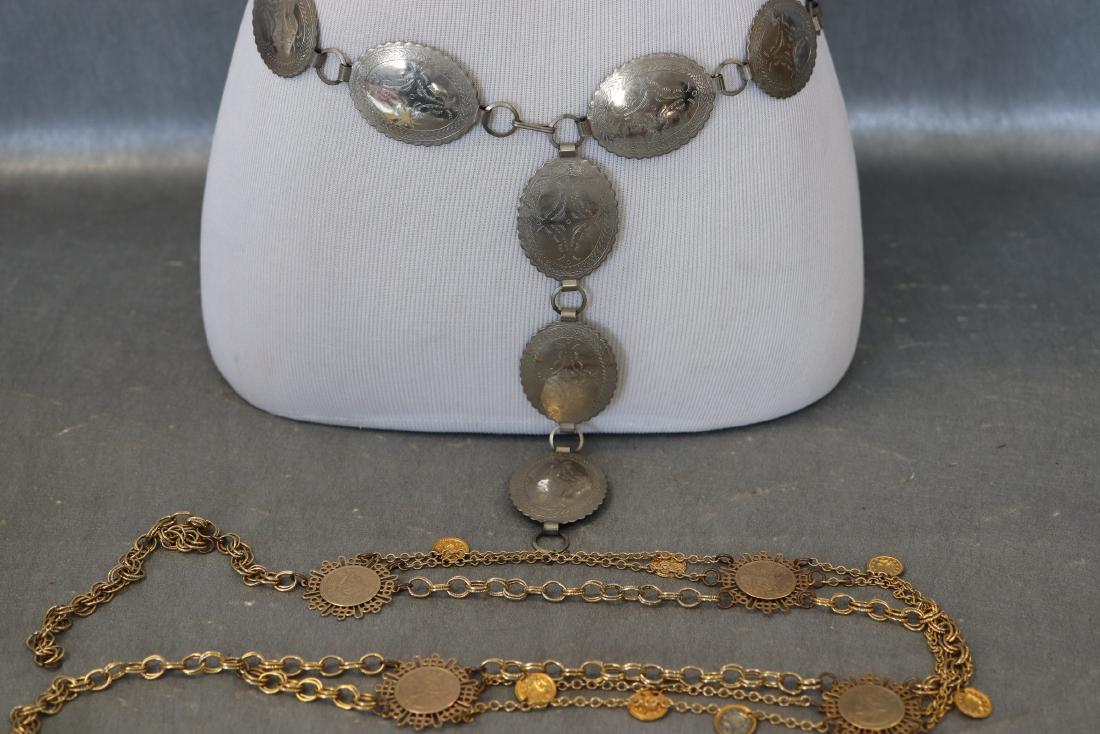 Lot of 2 Concho Belts, Silver and Gold Tone (1 of 5)