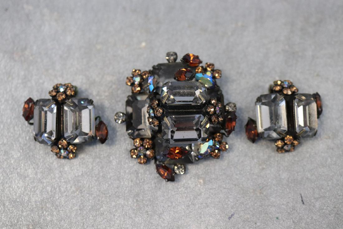 Vintage Brooch and Earring Set, SCHREINER (1 of 7)