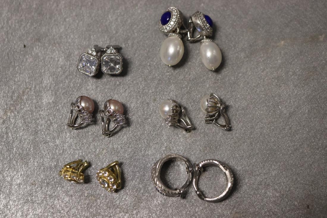 6 Pair Sterling Vintage Clip -On Earrings (1 of 7)