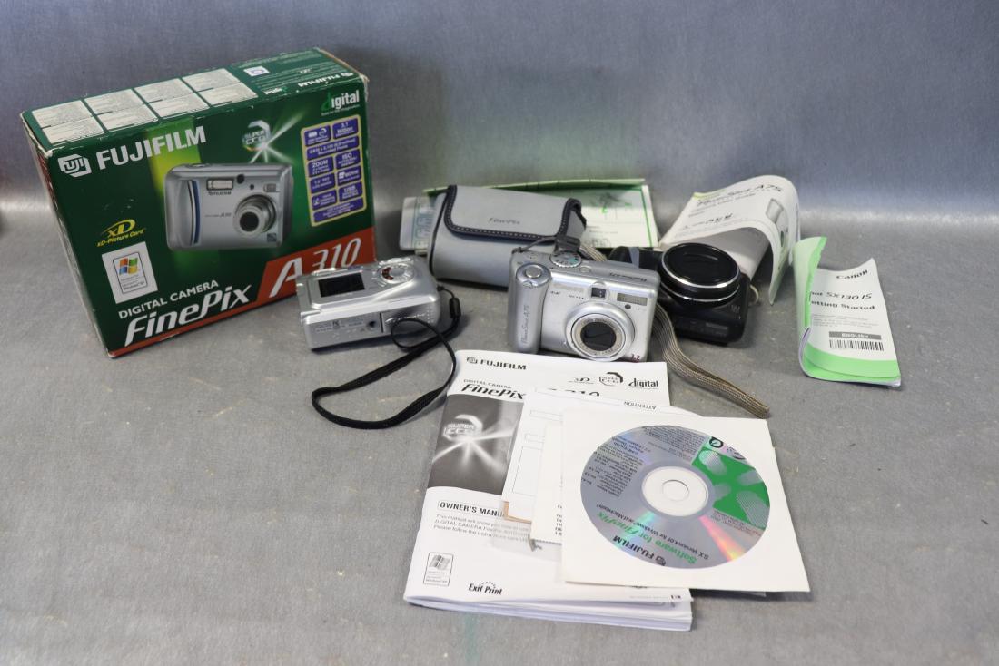 Lot of 3 Cameras, 2-Canon, Fujifilm (1 of 8)