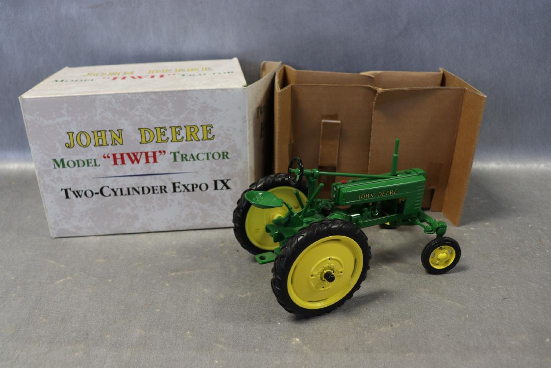 1999 ERTL John Deere HWH Tractor, in Box: Marked two-cylinder expo IX. Condition as shown in photos.