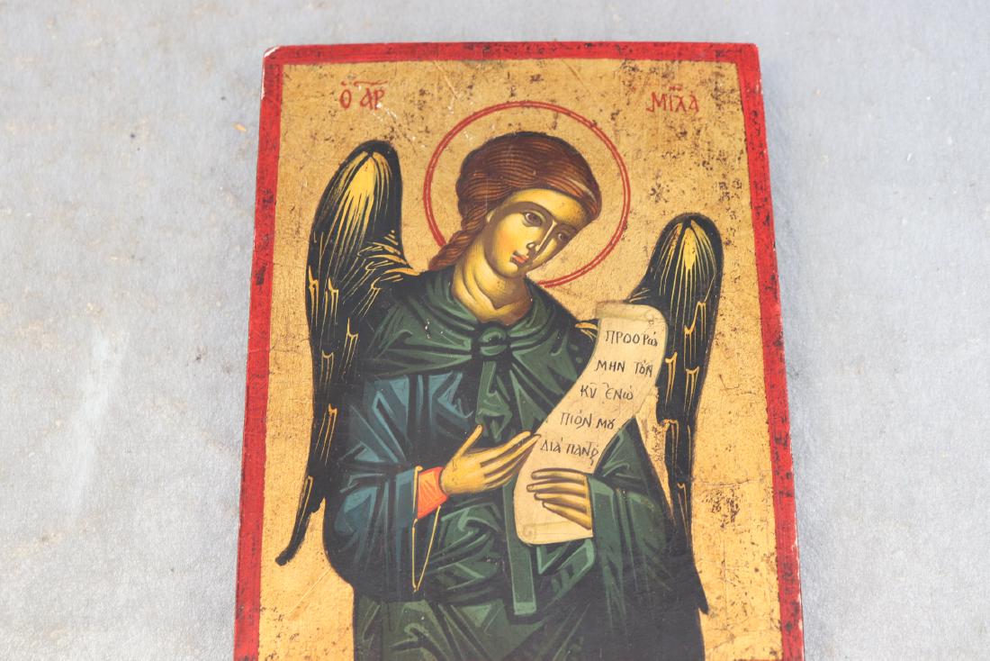 Byzantine Greek Contemporary Icon: Angel portrait, 9x7", great condition.