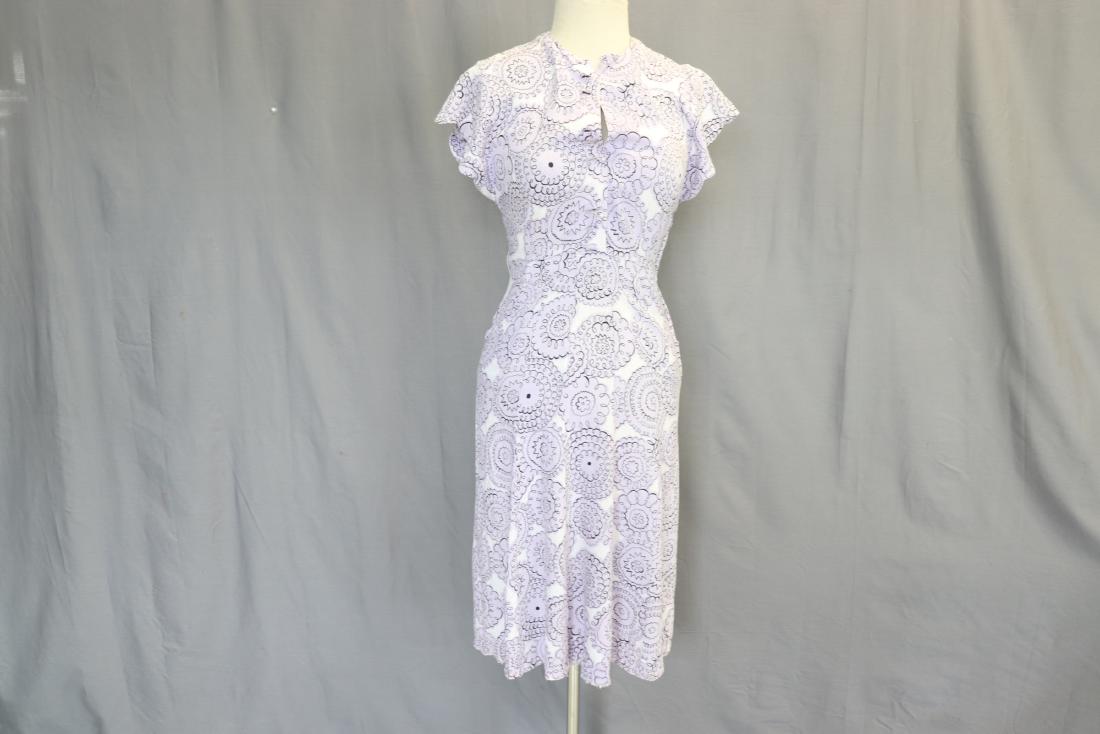 1940's Purple Cotton Classic Dress (1 of 7)
