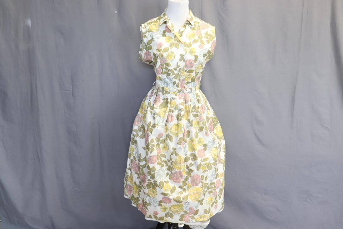 1950's Old Store Stock Cotton Shirt Waist Dress (1 of 5)