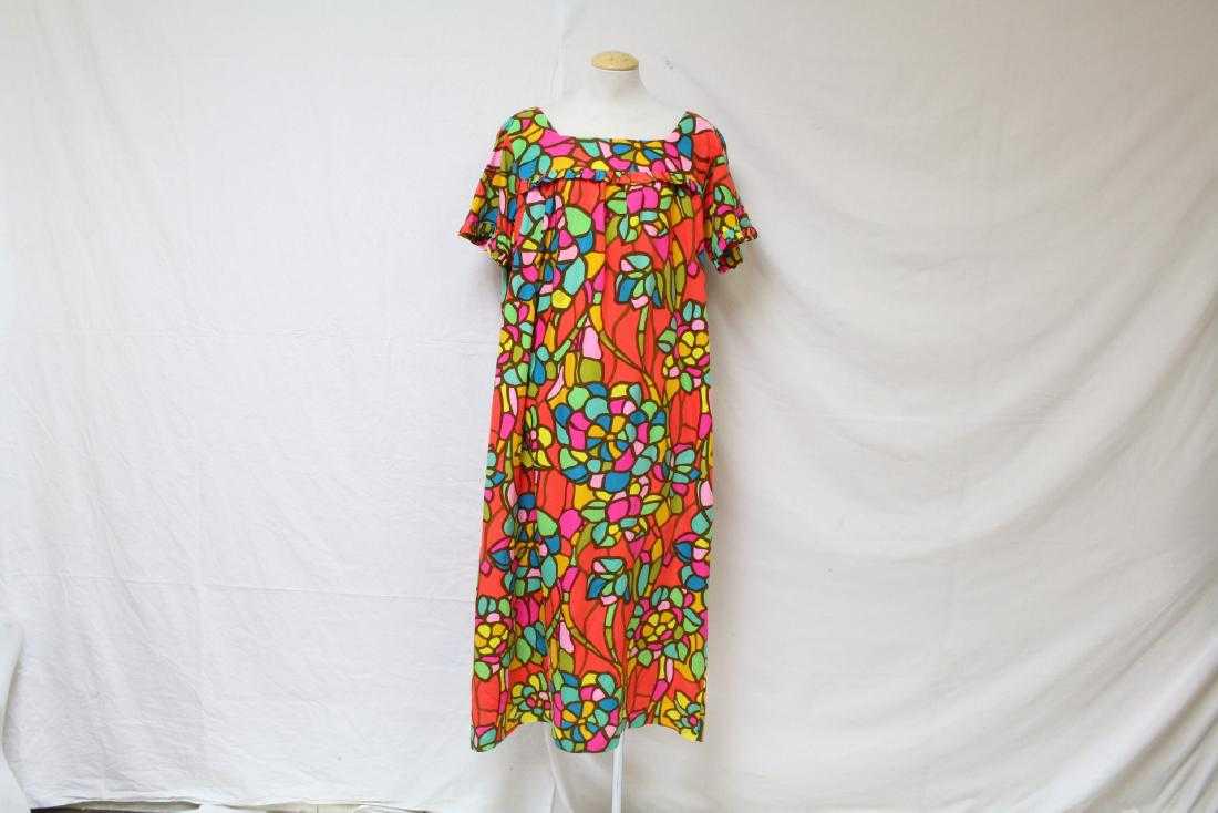 Vintage 1970's Stained Glass Print Caftan Dress (1 of 5)