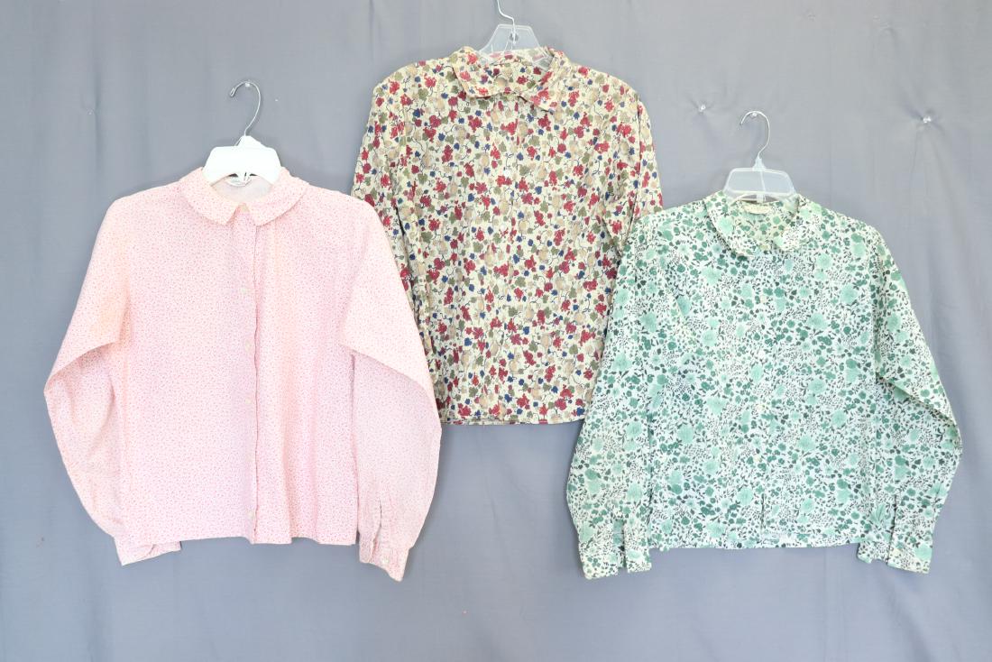 Lot of 3 Vintage Cotton Print Blouses (1 of 12)