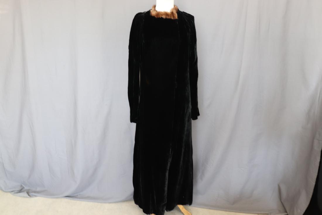Antique Edwardian Velvet Opera Coat Mink Collar (1 of 15)