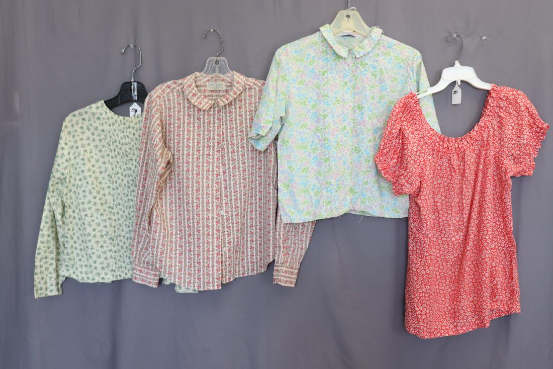 1960's Lot of 4 Cotton Print Girls /Ladies Tops (1 of 13)